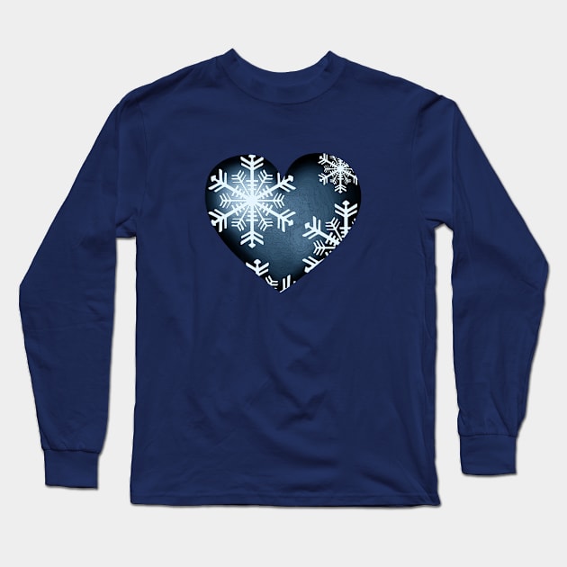 Heart and snowflakes Long Sleeve T-Shirt by KateQR